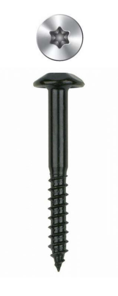 Boite de 100 - Vis inviolable - Empreinte torx - Zinguée Noire image