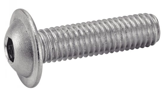 Vis à métaux tête bombée six pans creux à embase - Inox A2 image