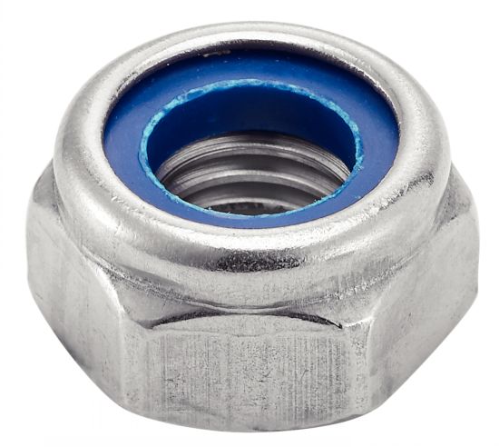 Ecrou hexagonal indesserable lubrifié avec bague nylon - Inox A4 image