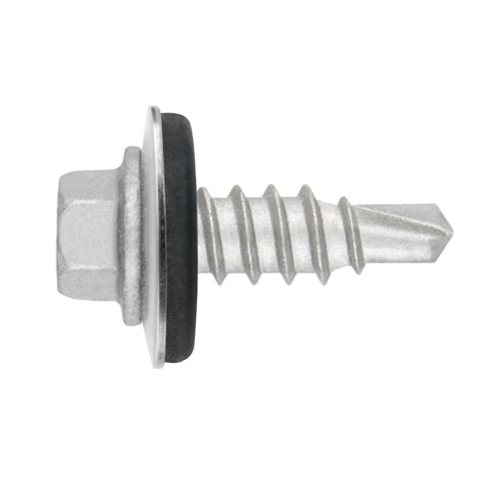 Boite de 500 - Vis autoperceuse tête hexagonale avec rondelle - Pointe foreuse reduite - Inox A2 image