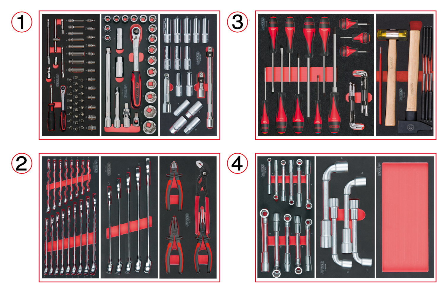 Composition d'outils 4 tiroirs pour servante, 173 pièces image