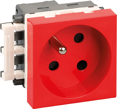 Prise détrompée 2P+T rouge (sans détrompeur) - OPTIMA image