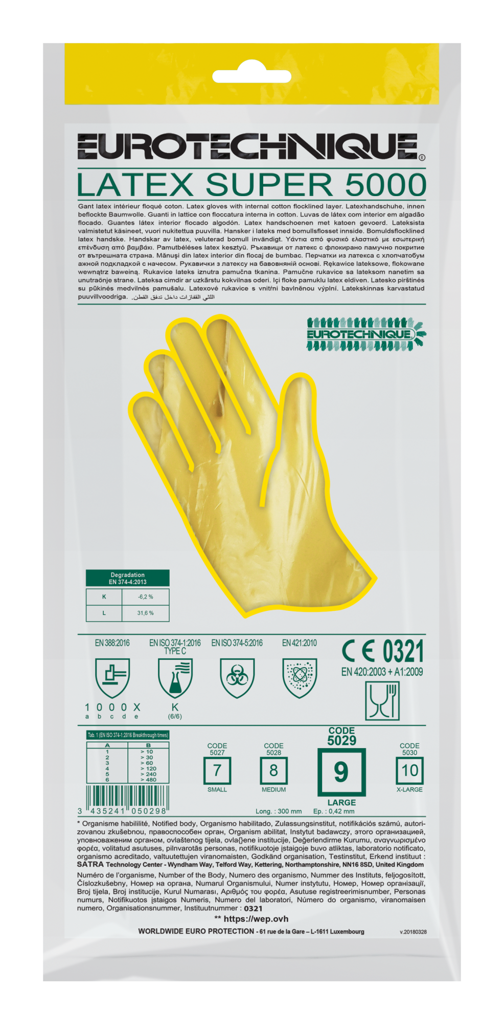 Lot de 100 paires de gants latex naturel jaune Super 5000 image