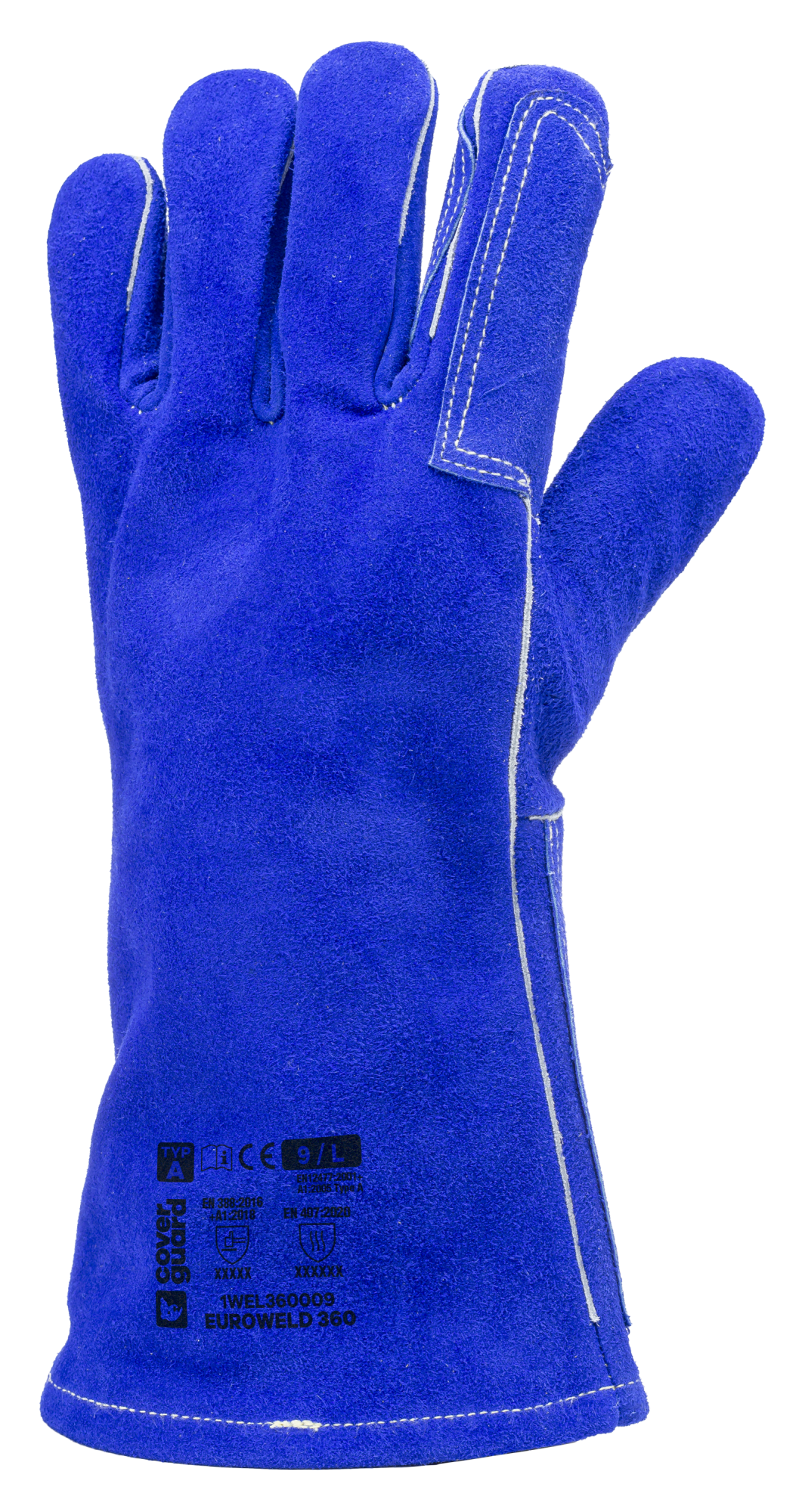 Lot de 6 paires de gants croûte vachette bleu EUROWELD 360 image