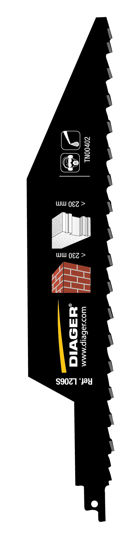 Lame scie sabre carbure pour brique/tuile - L206S image