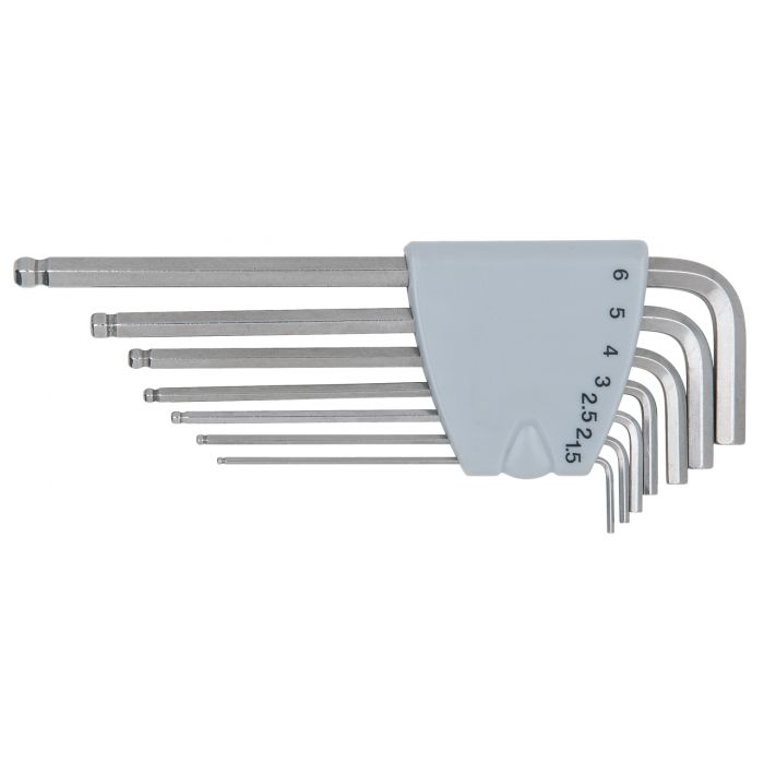 Jeu de clés mâles longues INOX 6 pans à tête sphérique image