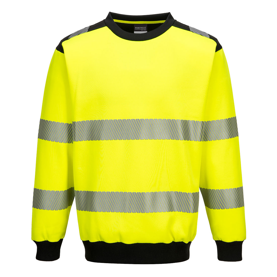 Sweat à col rond PW3 haute-visibilité Jaune/Noir image