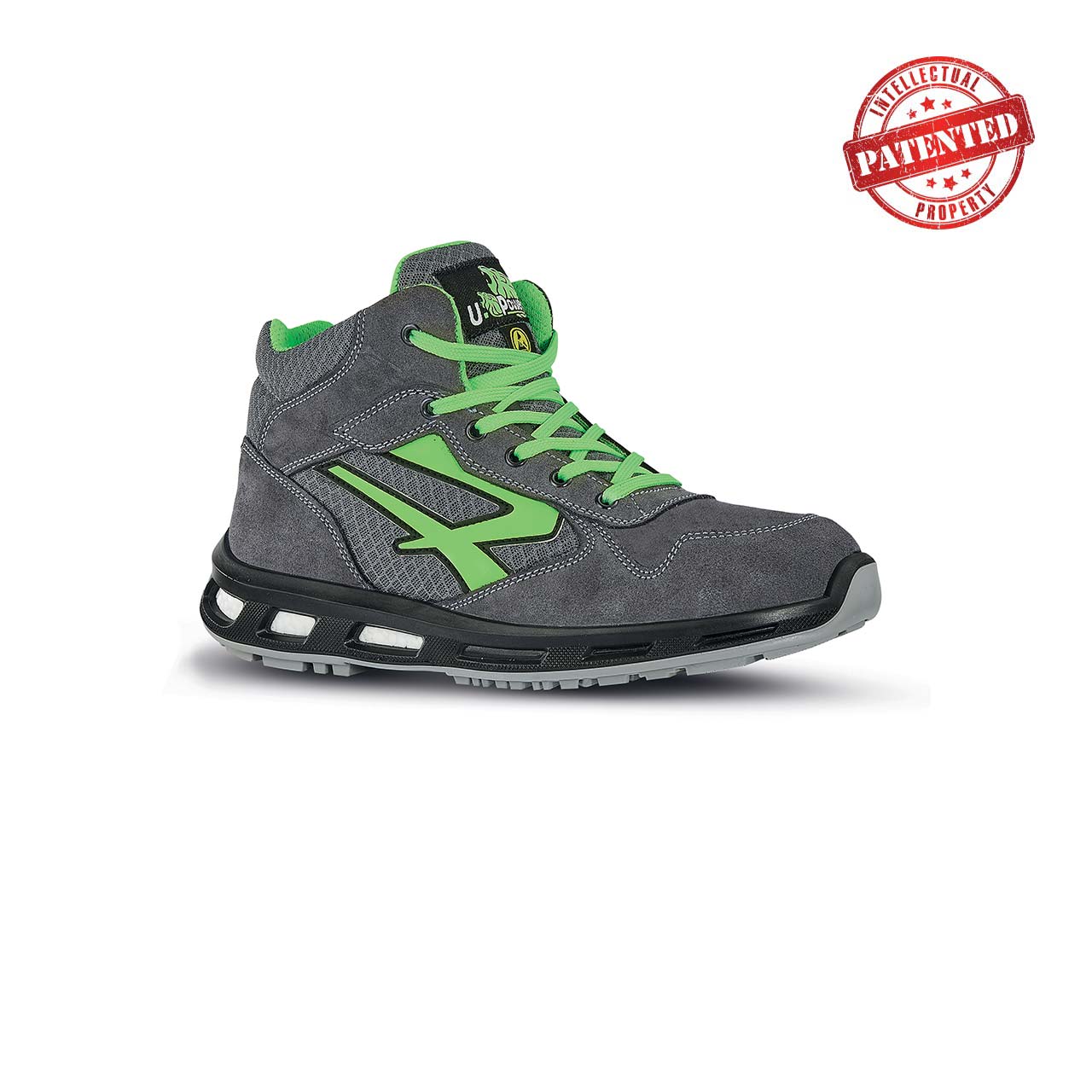 Chaussures de sécurité hautes RAMAS ESD S1P SRC - Gris/Vert image