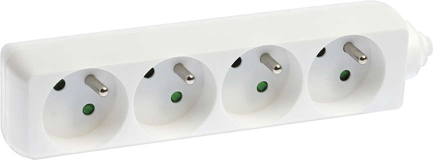Bloc multiprises à câbler avec du 3G 1.5mm² - 4 prises 2P+T 16A - Sans interrupteur image