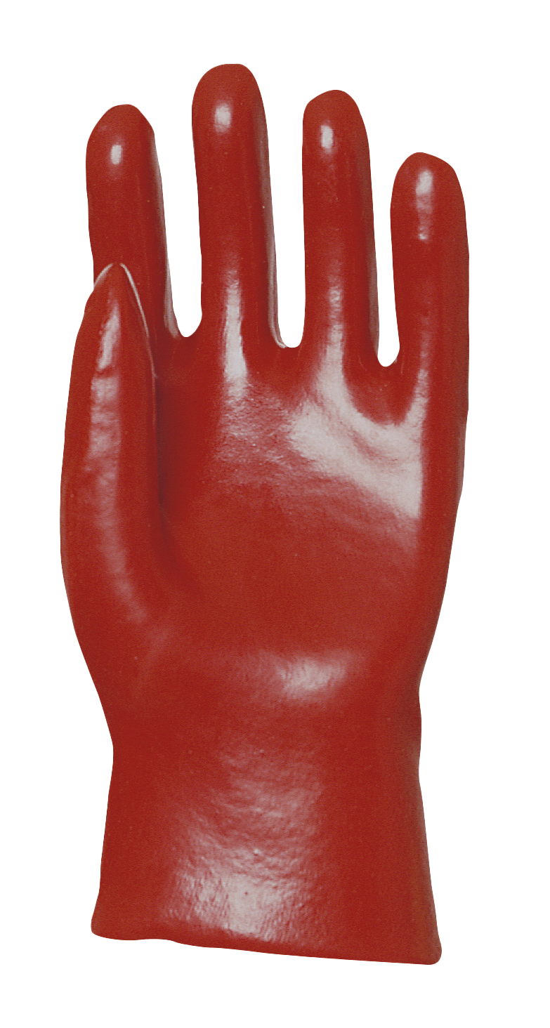 Lot de 10 paires de gants Manutention PVC rouge enduit standard - 27 cm image