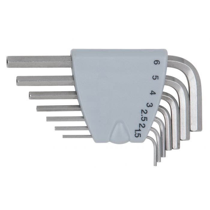 Jeu de 7 clés mâles INOX 6 pans, courtes image