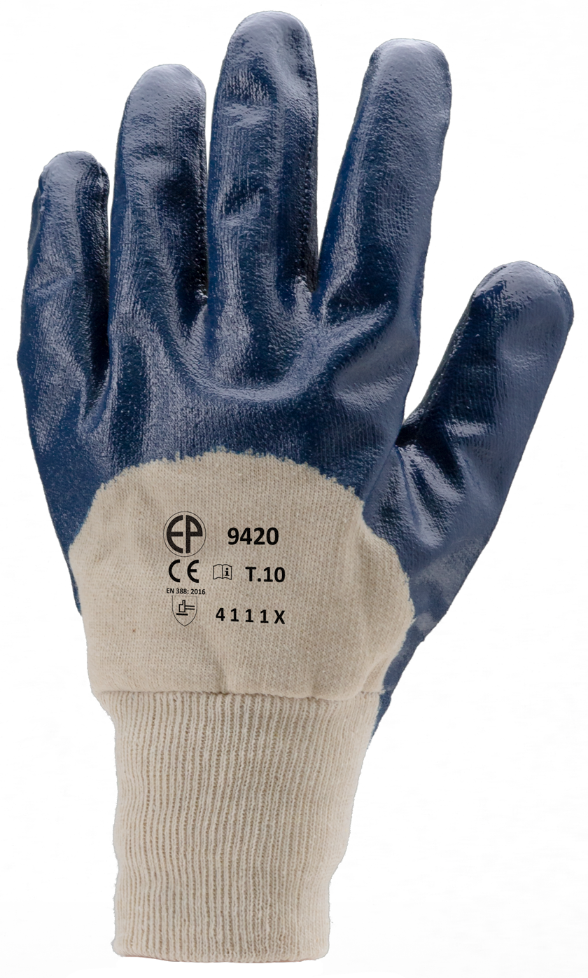 Lot de 10 paires de gants Manutention nitrile bleu dos aéré - standard image