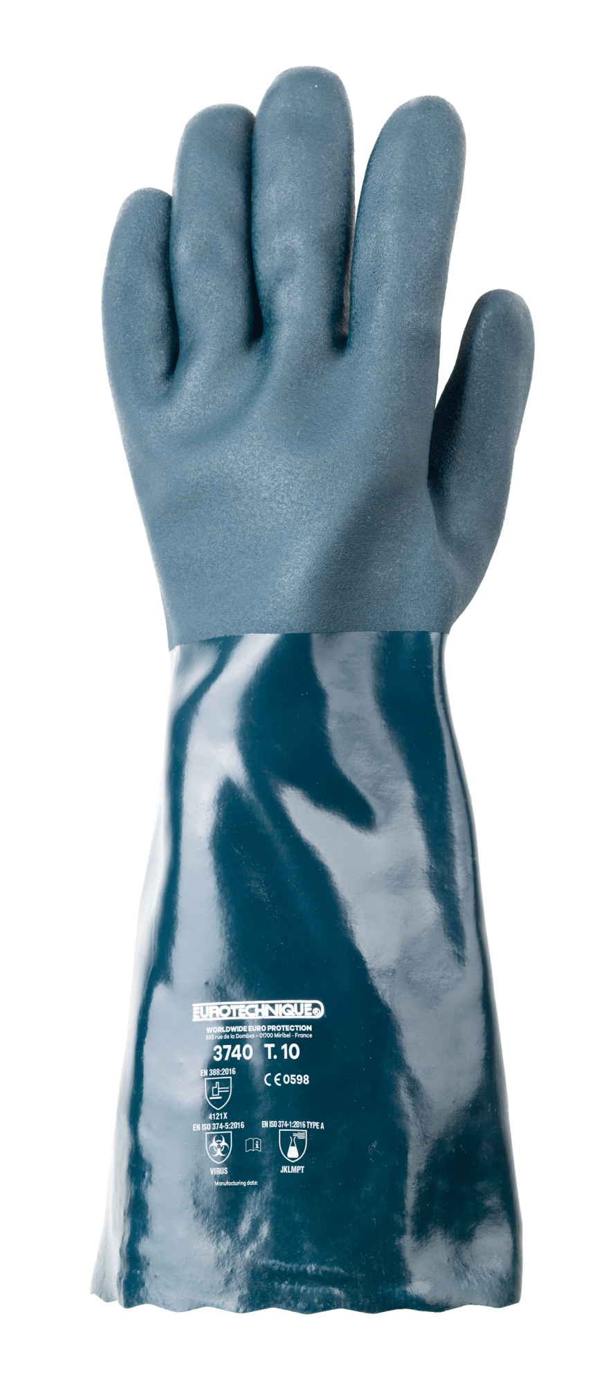 Lot de 10 paires de gants avec double enduction sur la main EUROCHEM 3740 - PVC Vert image