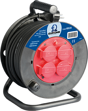 Enrouleur 4 prises 2P+T H07RN-F 3G2,5mm² - IP44 - Noir image