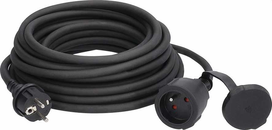 RALLONGE EN CAOUTCHOUC NEOPRENE NOIR 2P+T 16A 230V - IP44 image