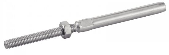Embout fileté à sertir - Pas à gauche avec écrou - Inox A4 image