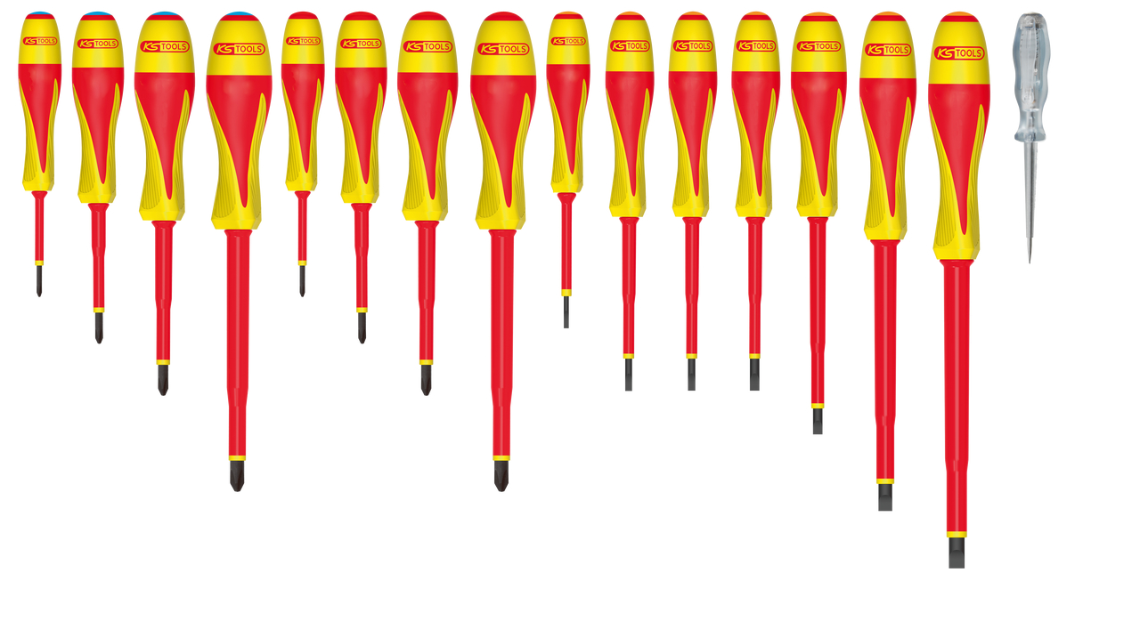 Jeu de 17 tournevis bi-matière isolés 1000V image