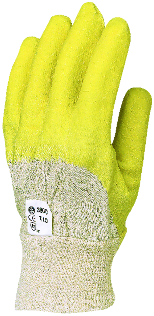 Lot de 120 paires de gants Manutention latex crépé jaune dos aéré toile image