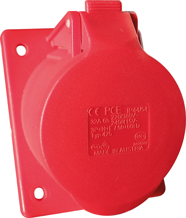 Socle pour coffret triphasé 3P+N+T 400V CEI 309 - rouge image