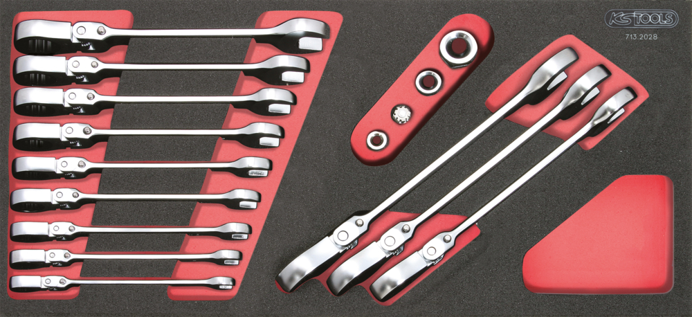 Module de clés mixtes à cliquet inclinable GEARplus® avec adaptateurs, 16 pcs image