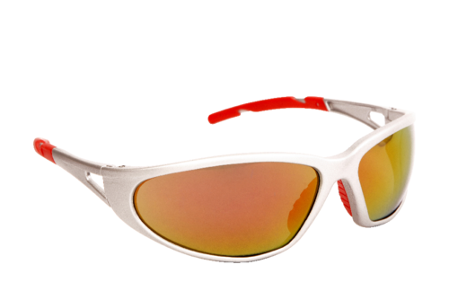 Lot de 10 - Lunettes de protection FREELUX - Argent mat - rouge mirroir CAT3 image