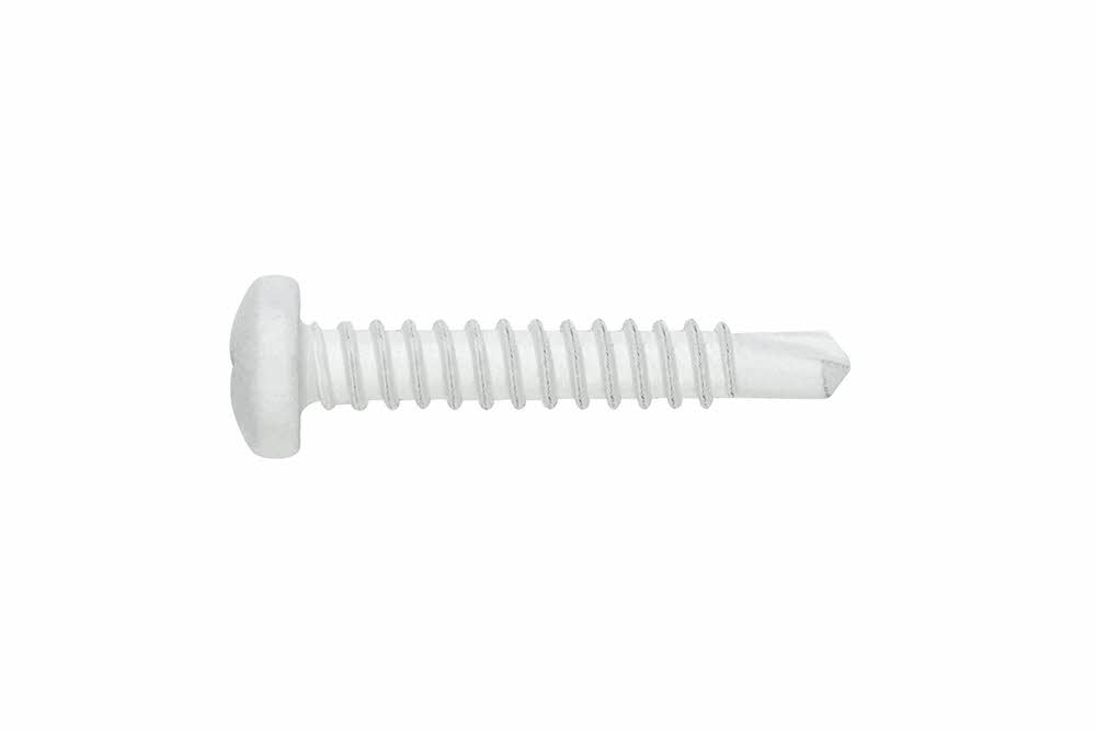 Vis autoperceuse  filetées à tôle et PVC - tête bombée  - Empreinte PH - Zinguée blanche image