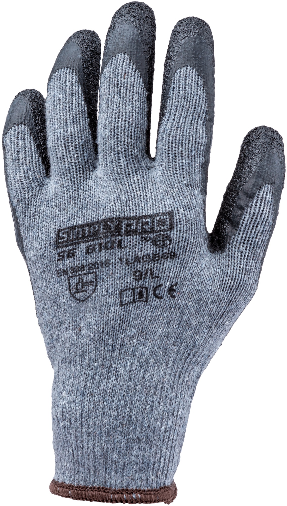 Lot de 10 paires de gants Manutention SIMPLY PRO SG810L en polycoton gris - jauge 10 - enduit de latex noir sur la paume image