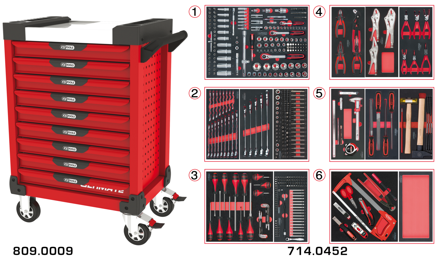 Servantes ULTIMATE 9 tiroirs équipées de 455 outils image