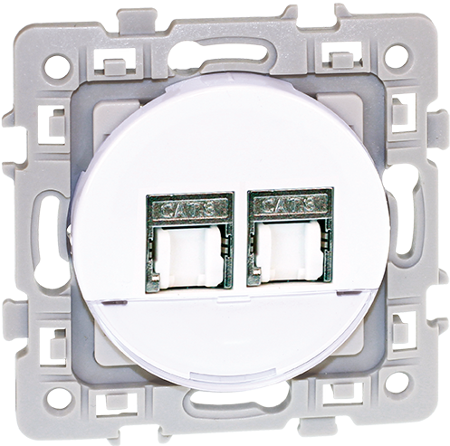 Prise double RJ45 Cat6 grade 2 TV/STP - SQUARE image