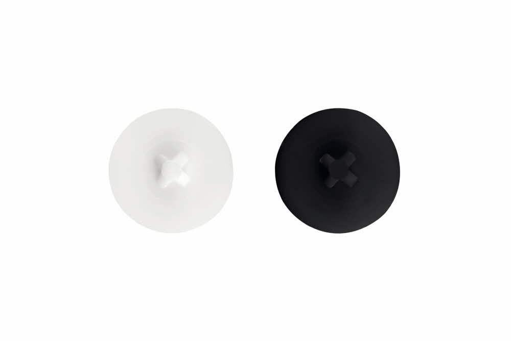 Boite de 1000 vis auto-perceuses - filetées à tôle et PVC - Vis pour la menuiserie PVC Capuchon blanc et noir pour vis PVC-71 image