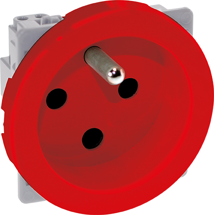 Prise 2P+T 16A détrompée rouge - COMETE image
