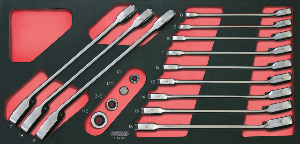 Module de clés mixtes à cliquet réversible GEARplus® avec adaptateurs, 16 pièces image