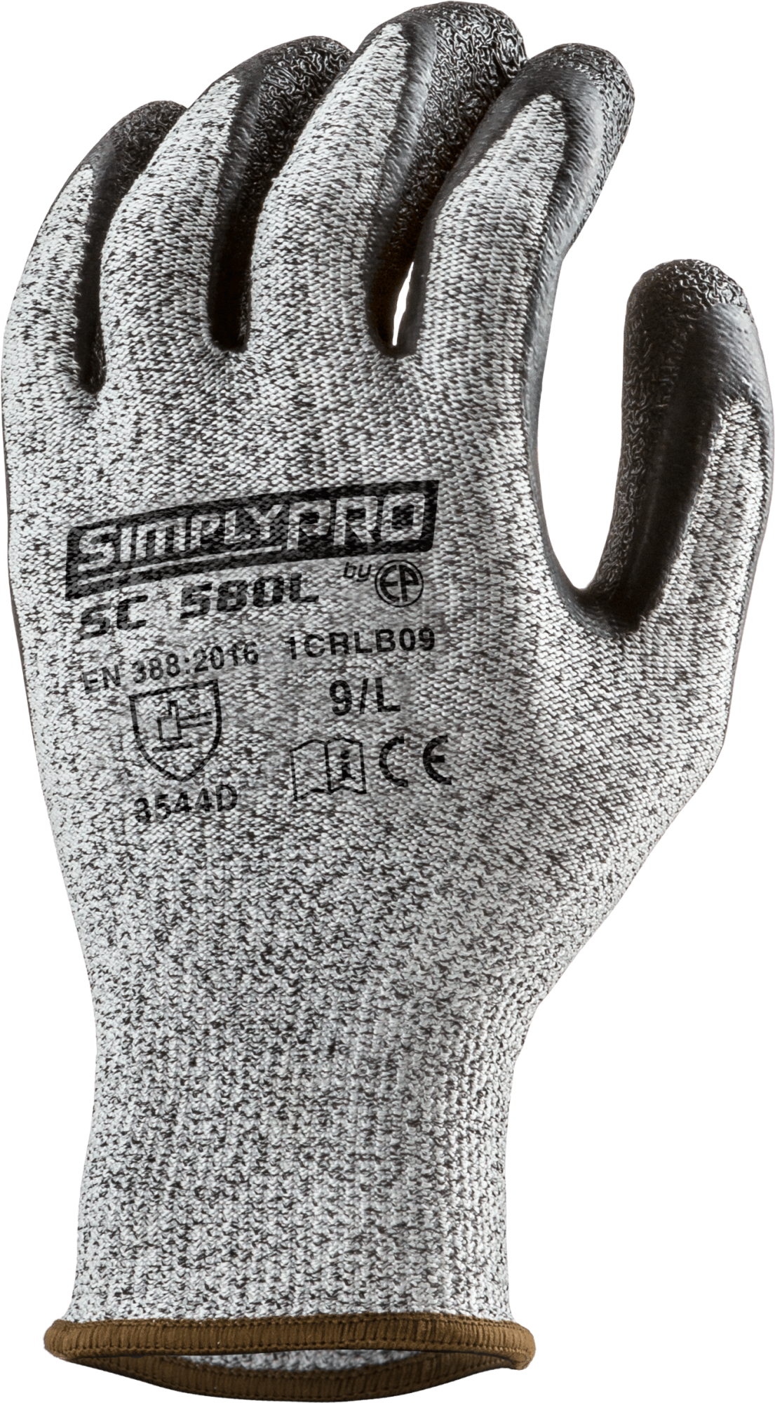 Lot de gants anti-coupure paume enduite latex noir SIMPLY PRO SC580L image