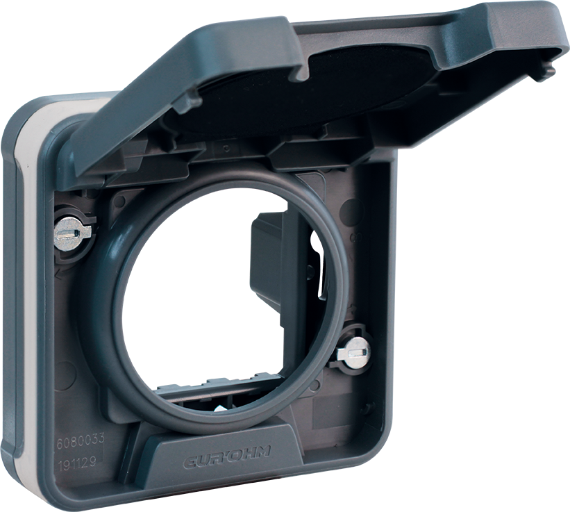 Cadre adaptateur avec couvercle pour prises gamme COMETE - Montage encastré - IP55 - OXXO image