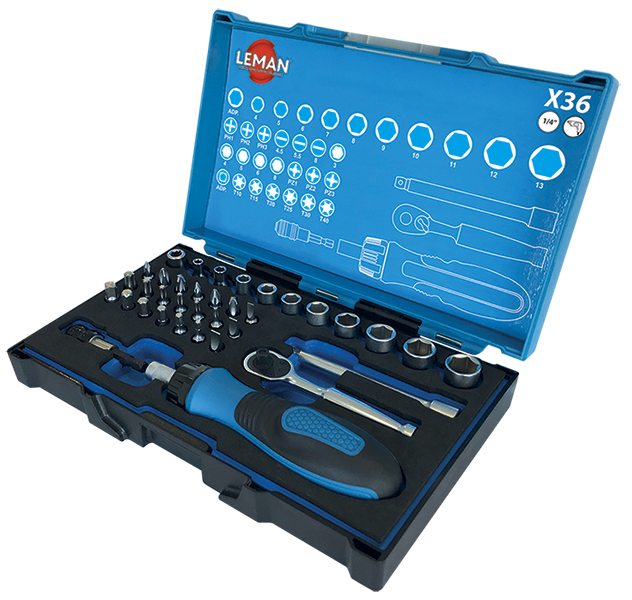 Coffret de douilles 1/4'' + embouts 36 pièces Classic image