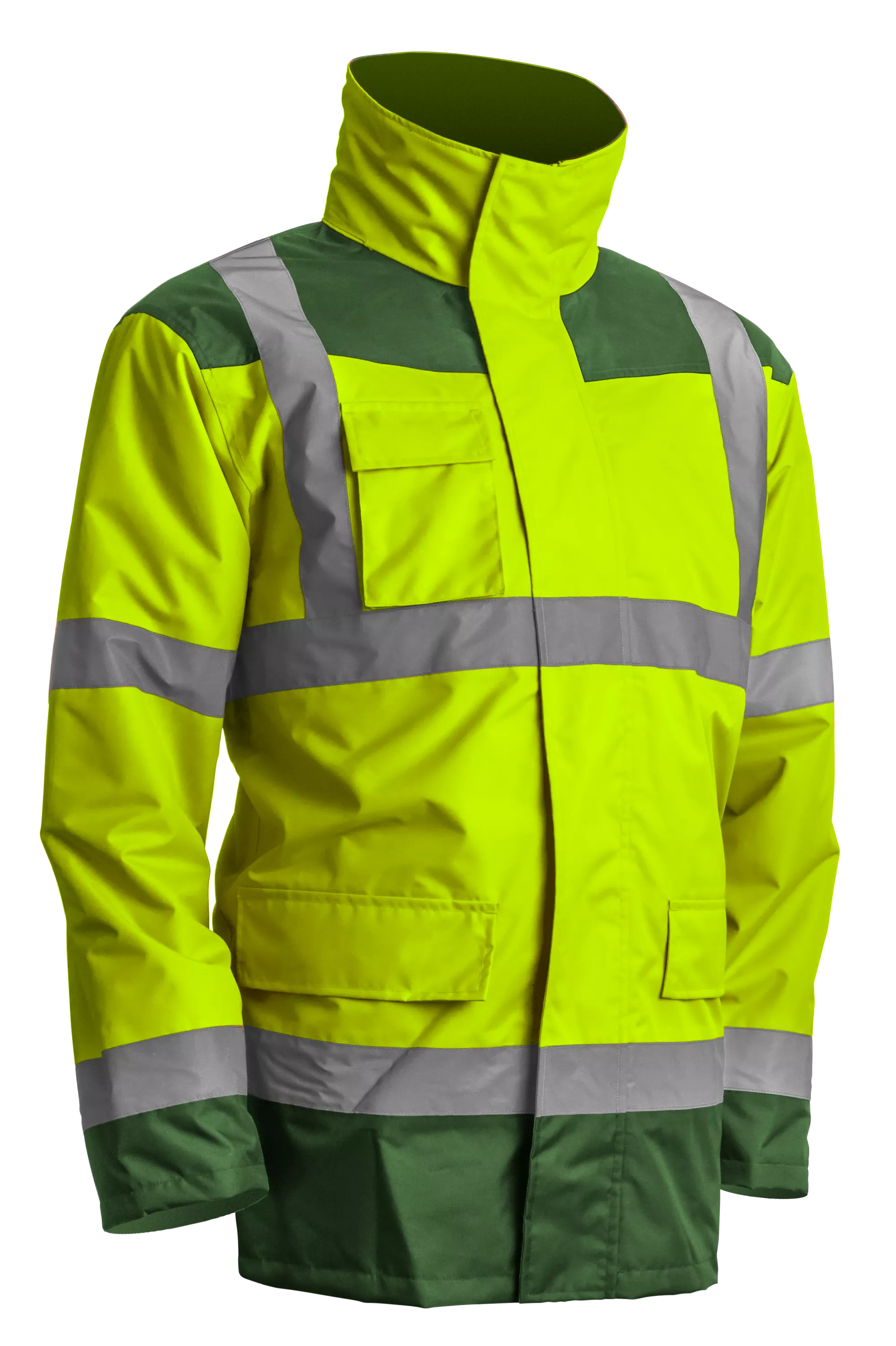 Parka de travail multicouches imperméable haute visibilité KANATA - Jaune Fluo / Vert image