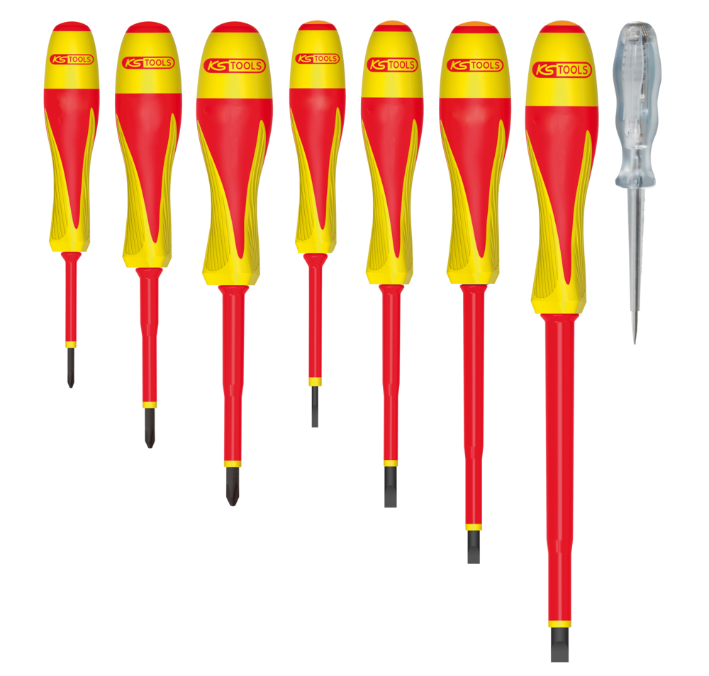 Jeu de 8 tournevis bi-matière isolés 1000V image
