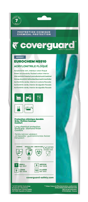 Lot de 10 paires de gants Nitrile 5500 vert - ép 0 - 38 mm image