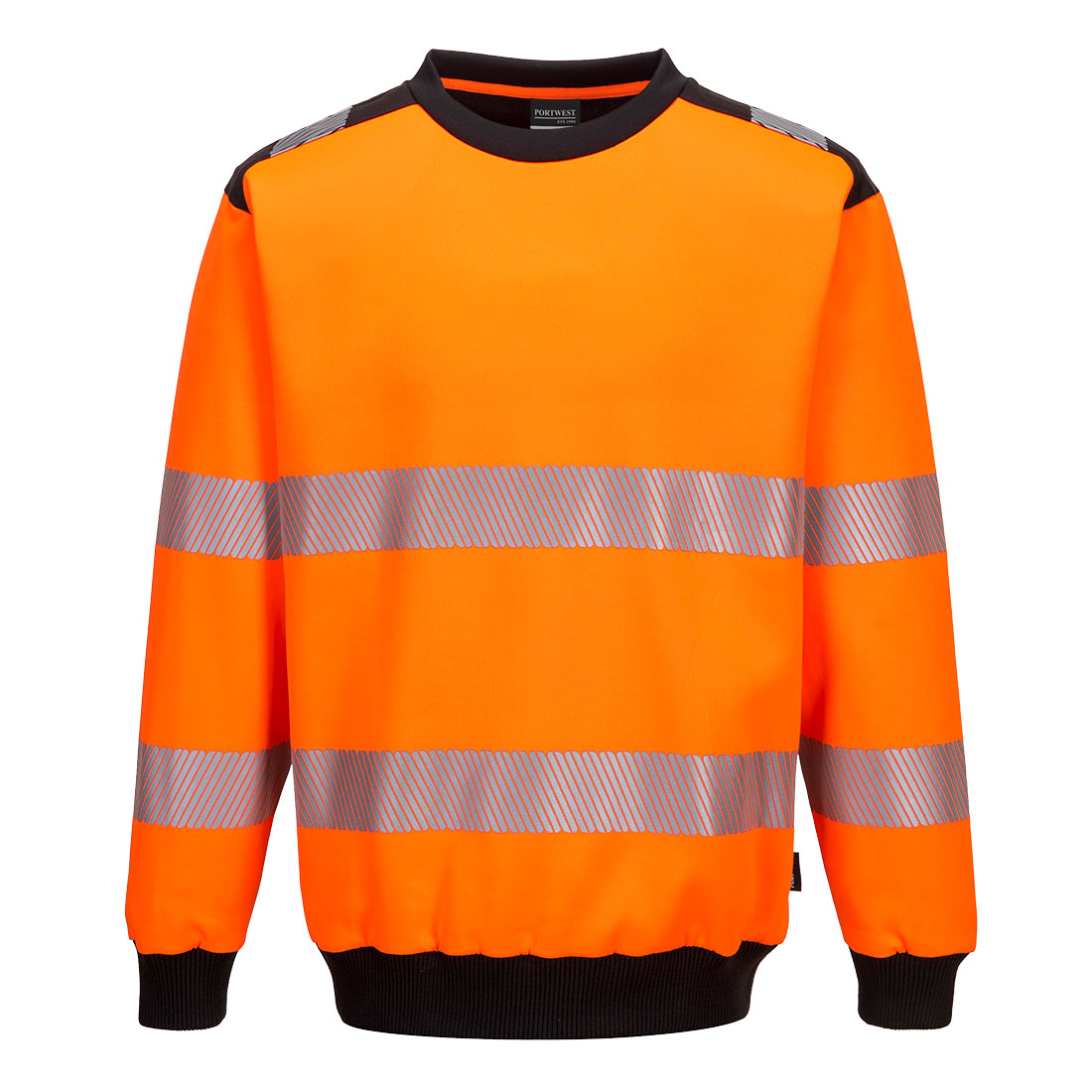 Sweat à col rond PW3 haute-visibilité Orange/Noir image