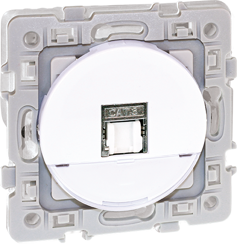 Prise RJ45 UTP CAT6 grade1 TEL+INF - Blanc - SQUARE RENO image